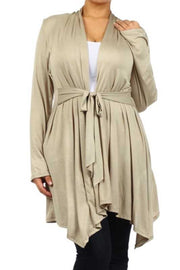 SALE!! 41 OT-E {Enamored With You} Taupe Tie Front Cardigan PLUS SIZE XL 2X 3X