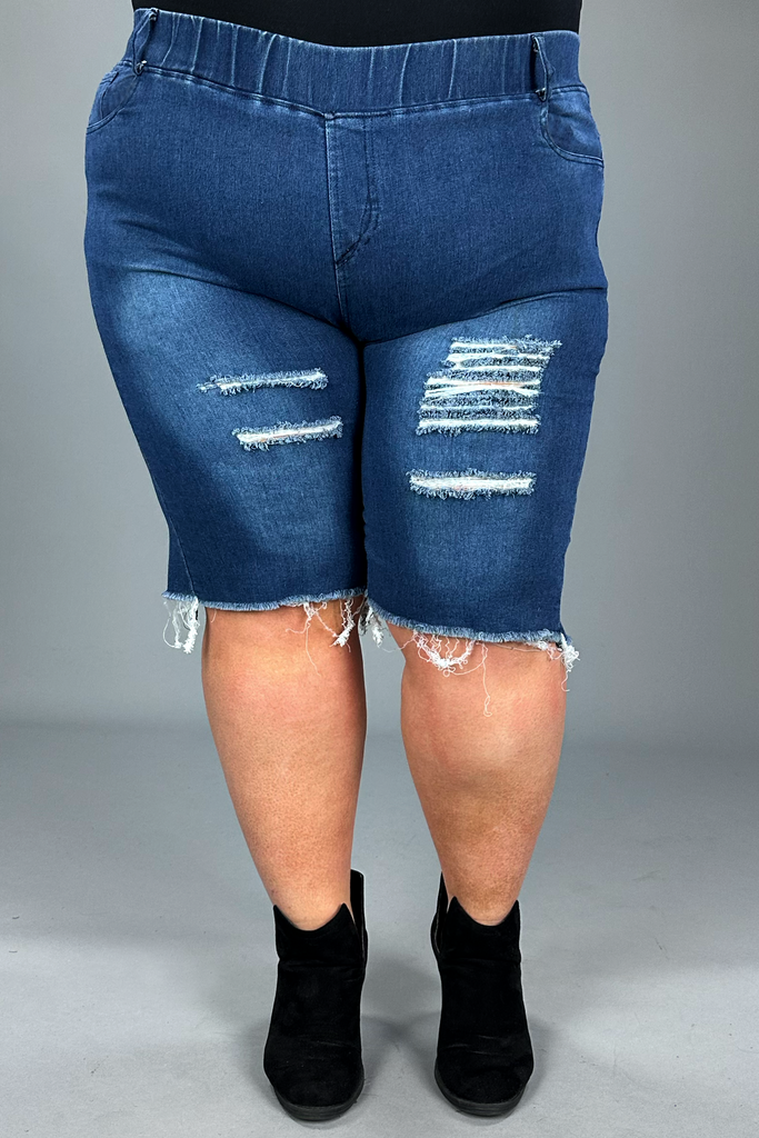 jeg er syg høste Soak LEG-66 OR WIN SALE! {Made For Me} Blue Denim Distressed Shorts SALE!!! –  Curvy Boutique Plus Size Clothing