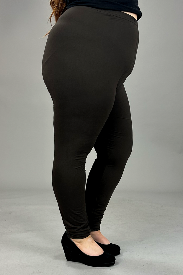 LEG-14 {Pursuit Of Comfort} BROWN Butter Soft Leggings EXTENDED PLUS  3X/5X