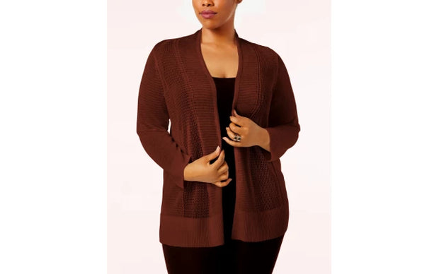 SALE!! OT-A  M-109 {Alfani} Dark Fudge Cardigan Retail $65.50 PLUS SIZE 3X