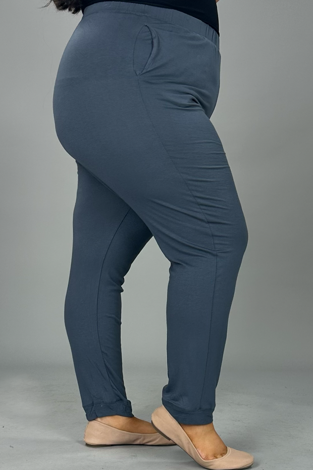 BT-O {Always Moving} Charcoal Joggers W/Pockets PLUS SIZE 1X 2X 3X