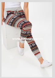 Bt-B Snowflake Print Comfy Knit Pants Bottoms