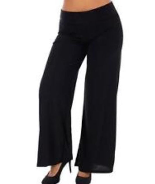 BT-L Solid Black Rayon/Spandex Wide-Leg Pants – Curvy Boutique Plus ...