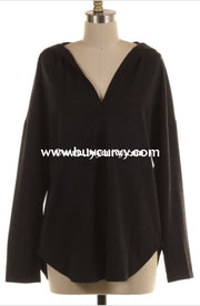 Hd-E {Such A Cutie} Black V-Neck Hi-Lo Sale!! (Runs Small) Hoodies