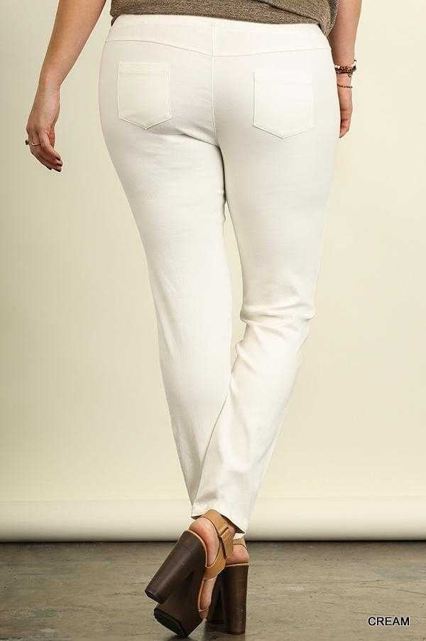 BT-M {More To The Story} Umgee Cream Stretch Pants PLUS SIZE XL 1X 2X –  Curvy Boutique Plus Size Clothing