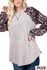 SALE! 28 CP {Feminine Wild} Mocha/Pink Leopard Print Top PLUS SIZE XL 2X 3X