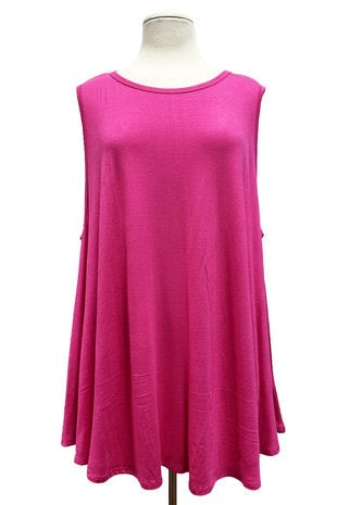 17 SV-S {Ready For Action} Fuchsia Sleeveless Top EXTENDED PLUS SIZE 3X 4X 5X