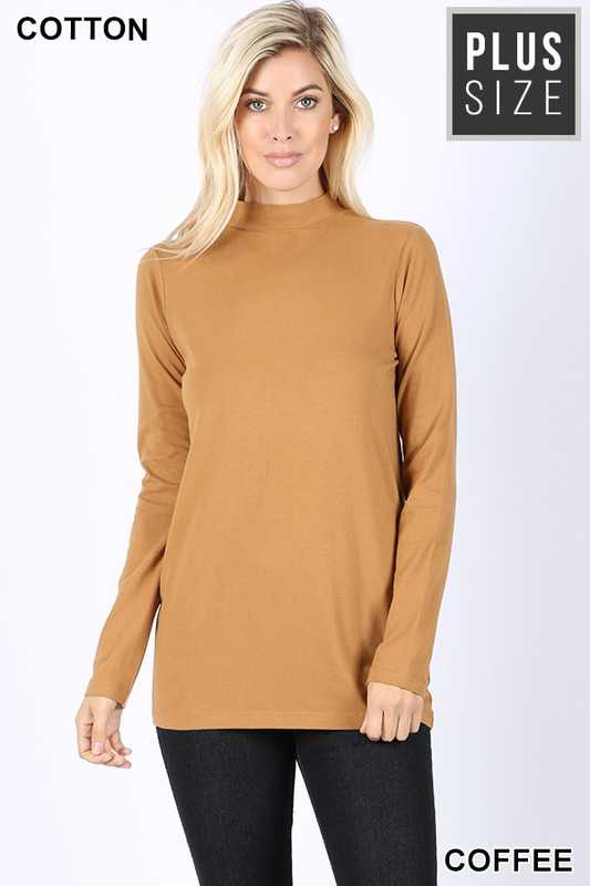 SALE!! 56 SLS-D {Admiring Style} Coffee High Neck Top SALE!!! PLUS SIZE 1X 2X 3X