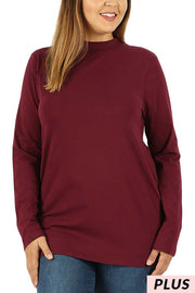 SALE!! 56 SLS-B {Admiring Style} Burgundy High Neck Top PLUS SIZE 1X 2X 3X