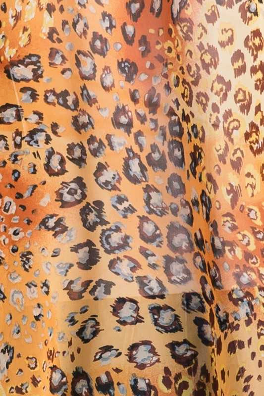 SALE!! OT-Z {Basic Instincts} Gold/Rust Sheer Leopard Cardigan PLUS SIZE 1X 2X 3X