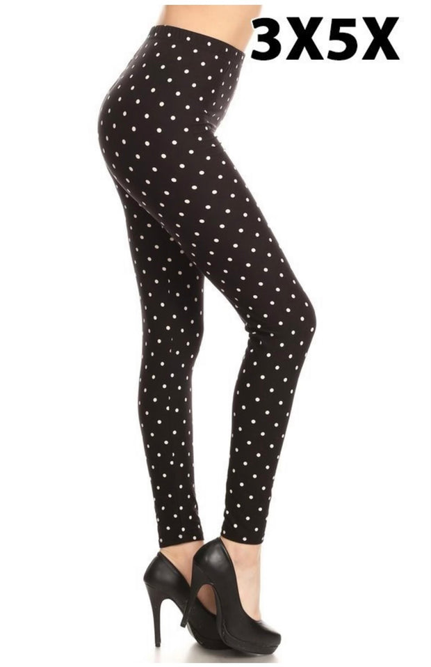 Soft Surroundings Polka Dots Black Leggings Size 2X (Plus) - 66