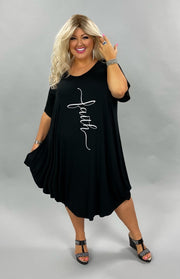 83 GT-C {Proverbs 3:5} BLACK FAITH Casual Dress W/Pockets CURVY BRAND Graphic!! EXTENDED PLUS SIZE 3X 4X 5X 6X