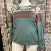 SALE! 29 CP-F {Camo Duty} Green Brown Camo Top PLUS SIZE XL 2X 3X