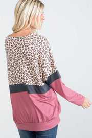 23 CP {Sassy Attitude} Mauve Leopard Print Top PLUS SIZE XL 2X 3X