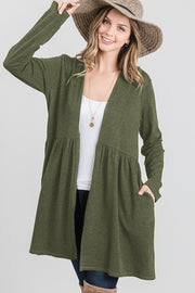 98 OT {Prepared For Anything} Olive Long Sleeve Cardigan PLUS SIZE 1X 2X 3X