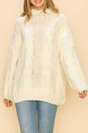 SALE!! 67 SLS-Y {Do It Like You Want} Ivory Cable Knit Sweater PLUS SIZE 1X/2X  2X/3X