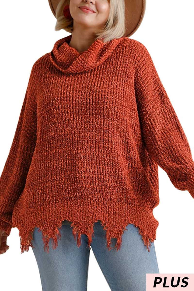 37 SLS-A {Long Winters} UMGEE Rust Turtleneck Sweater PLUS SIZE XL 1X 2X