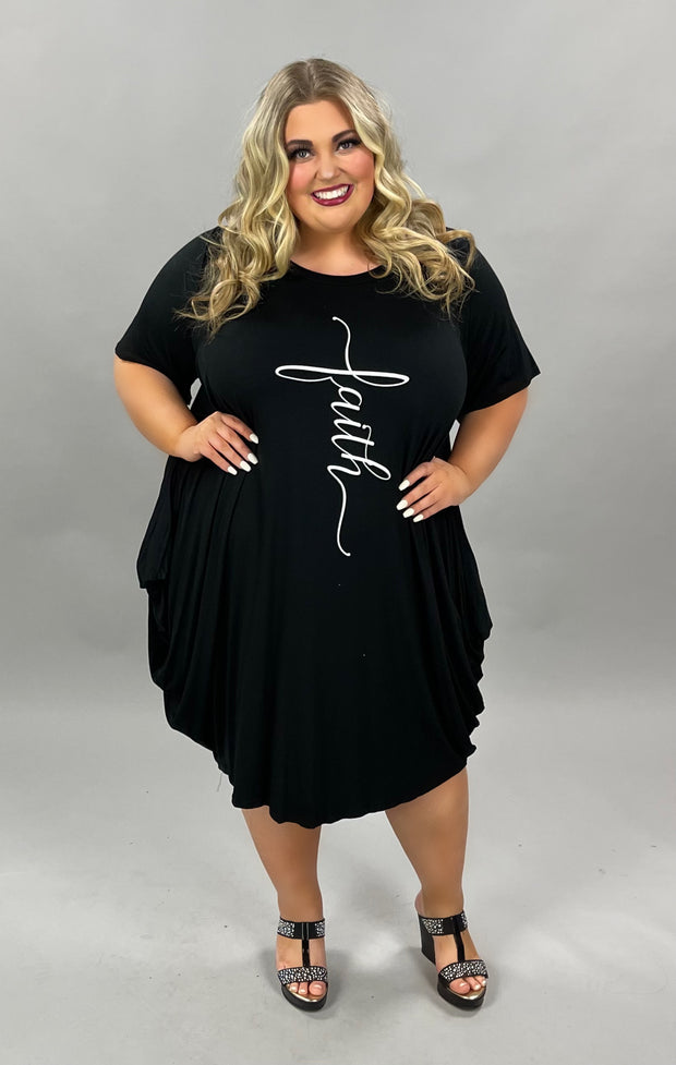 83 GT-C {Proverbs 3:5} BLACK FAITH Casual Dress W/Pockets CURVY BRAND Graphic!! EXTENDED PLUS SIZE 3X 4X 5X 6X