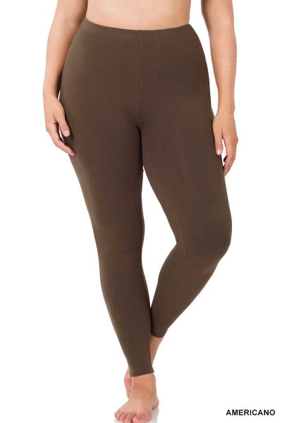 LEG-14 {Pursuit Of Comfort} BROWN Butter Soft Leggings EXTENDED PLUS  3X/5X