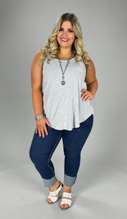 48 SV-E {Simply Delightful} Heather Grey Sleeveless Tank PLUS SIZE 1X 2X 3X