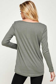 14 SLS {Explain Yourself} Grey Top w/ Buttons PLUS SIZE XL 2X 3X