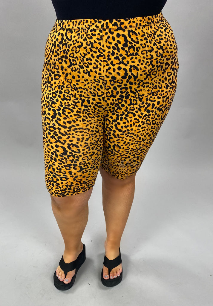 Plus size cheetah biker sales shorts