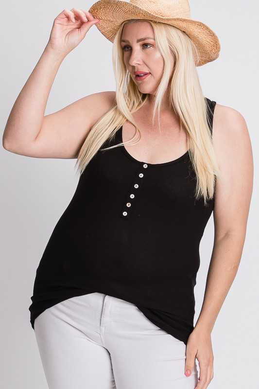 60 SV-P {Can You Feel It} Black Ribbed Tank Top PLUS SIZE 1X 2X 3X – Curvy  Boutique Plus Size Clothing
