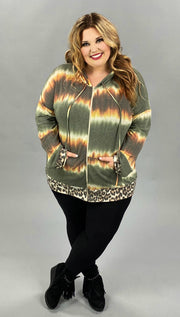 SALE!! 26 OT-E {Under Your Skin}  Olive Leopard Contrast Jacket PLUS SIZE XL 2X 3X