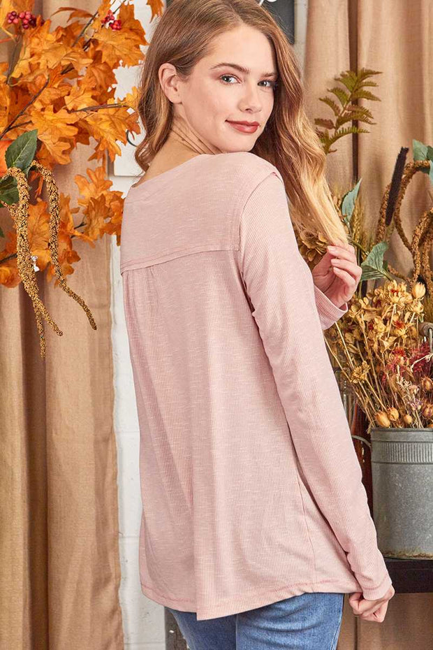 SALE!! 17 SLS {Hit The Ground Running} Dusty Blush Top w/Snaps PLUS SIZE 1X 2X 3X