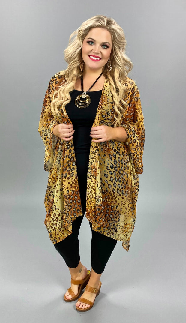 Sheer shop leopard cardigan