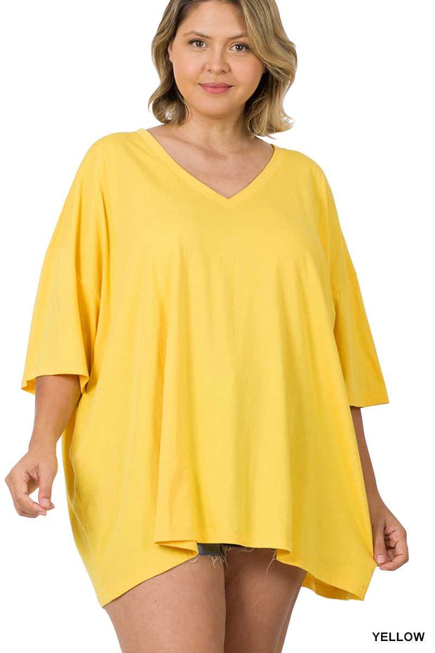 25 SSS-C {Good Feeling} Yellow V-Neck Top PLUS SIZE 1X 2X 3X in