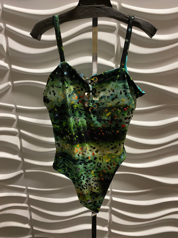 SWIM-K {Coastal Waves} Green Print Ribbed One Piece Swimsuit PLUS SIZE –  Curvy Boutique Plus Size Clothing