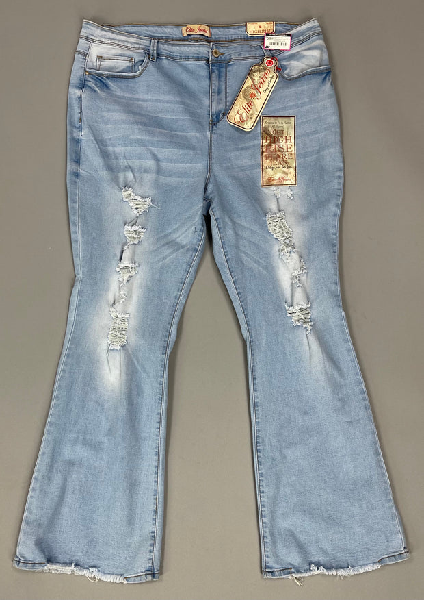 SALE!! BT-S {Elite} Hi Rise Light Denim Distressed