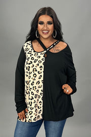 SALE!! CP-A (Living on the Edge) Black Leopard Key Hole Top