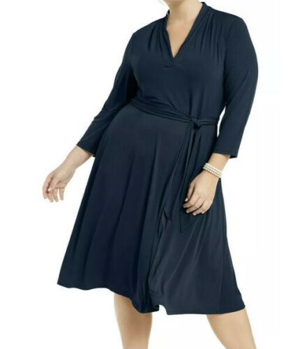 SALE!! LD-D M-109  {Charter Club} Navy V-Neck Dress Retail $89.50 PLUS SIZE 1X SALE!